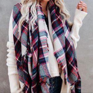 Fuchsia Plaid Scarf/Wrap